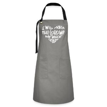 With my whole heart (dark) - Artisan Apron - grey/black - Front - Zoe (177cm)