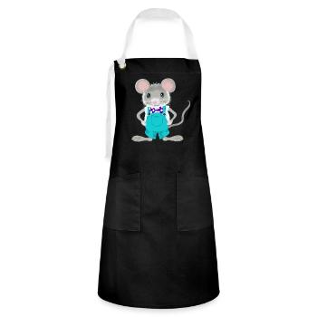 Cute and elegant little mouse - Artisan Apron - black/white - Front - Zoe (177cm)