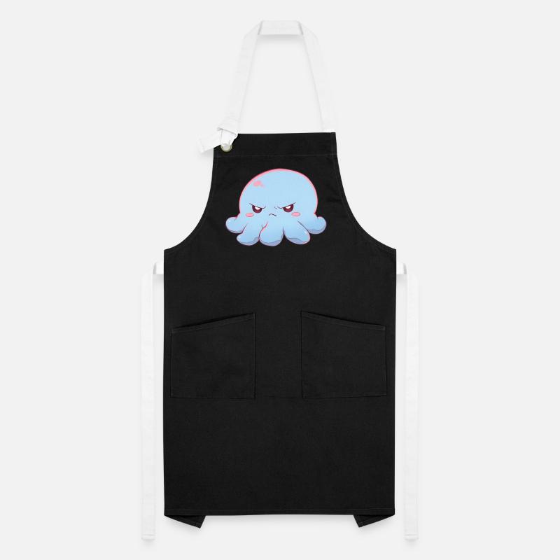 Blue grumpy octopus Artisan Apron
