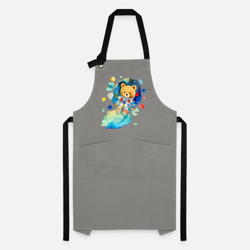 Teddy bear in space Artisan Apron