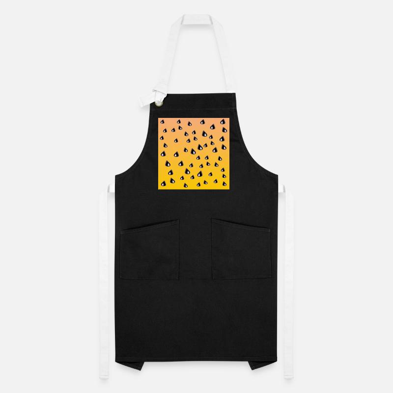 Motif de pastèque jaune LÉGUMES MANGEANT DES GRAINES Tablier contrasté