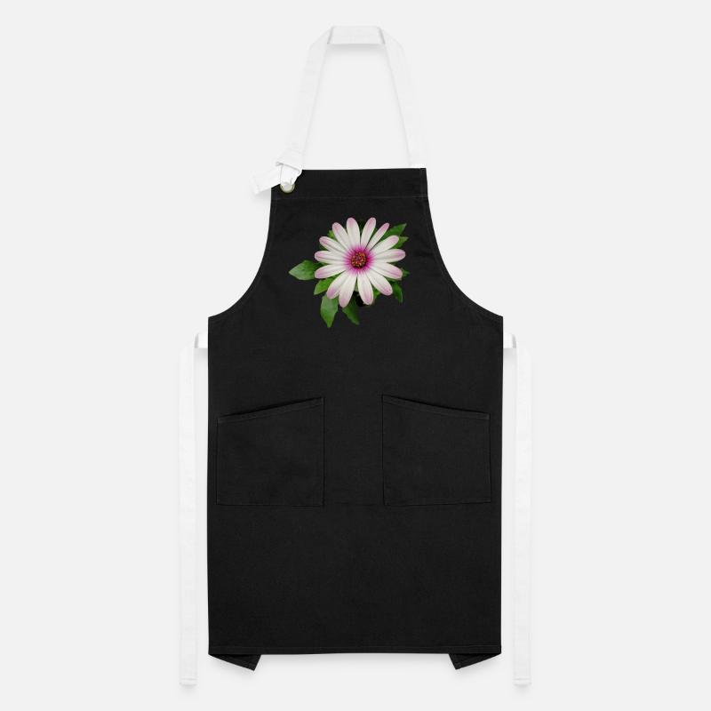 FLEUR DE PANIER DE CAPE VIOLETTE ET BLANCHE Tablier contrasté