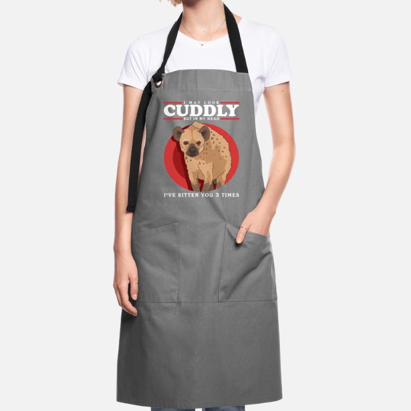 Hyäne Hyänen Tüpfelhyäne Geschenk Kontrastschürze