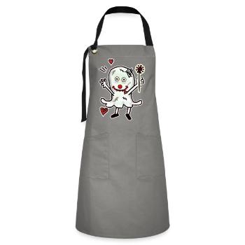 Halloween Ghost Love Chagrin d’amour Chagrin d’amour - Tablier contrasté - gris/noir - Devant - Zoe (177cm)