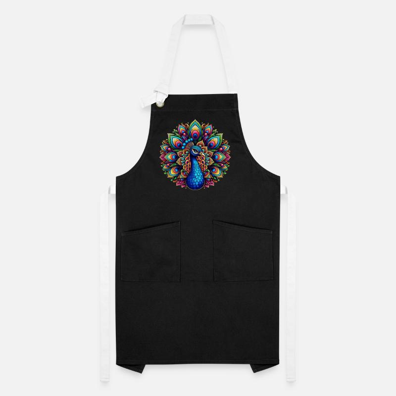 Peacock decorated with Mandalas Artisan Apron