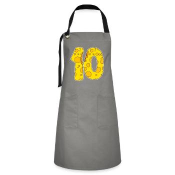 10 Years of Funny Cheese - Artisan Apron - grey/black - Front - Zoe (177cm)