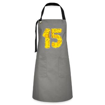 15 Years of Funny Cheese - Artisan Apron - grey/black - Front - Zoe (177cm)