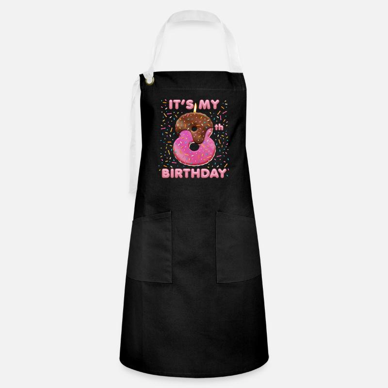 Mon 8e anniversaire pour mon 8e anniversaire - Tablier contrasté - noir/blanc