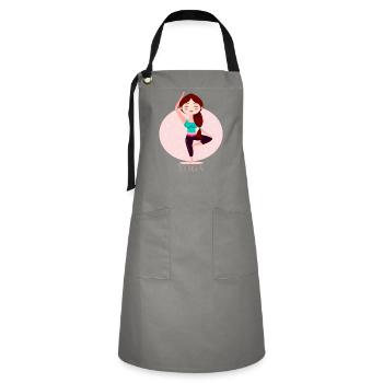 Yoga Girl - Artisan Apron - grey/black - Front - Zoe (177cm)
