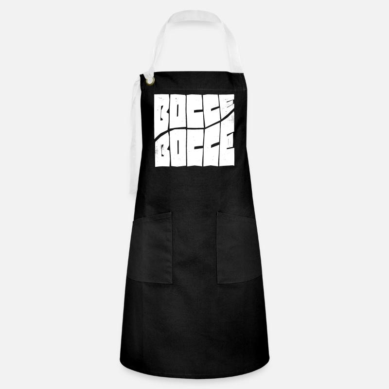 Bocce Saying Bocce Ball with Jack Bocci Game Bocce - Artisan Apron - black/white