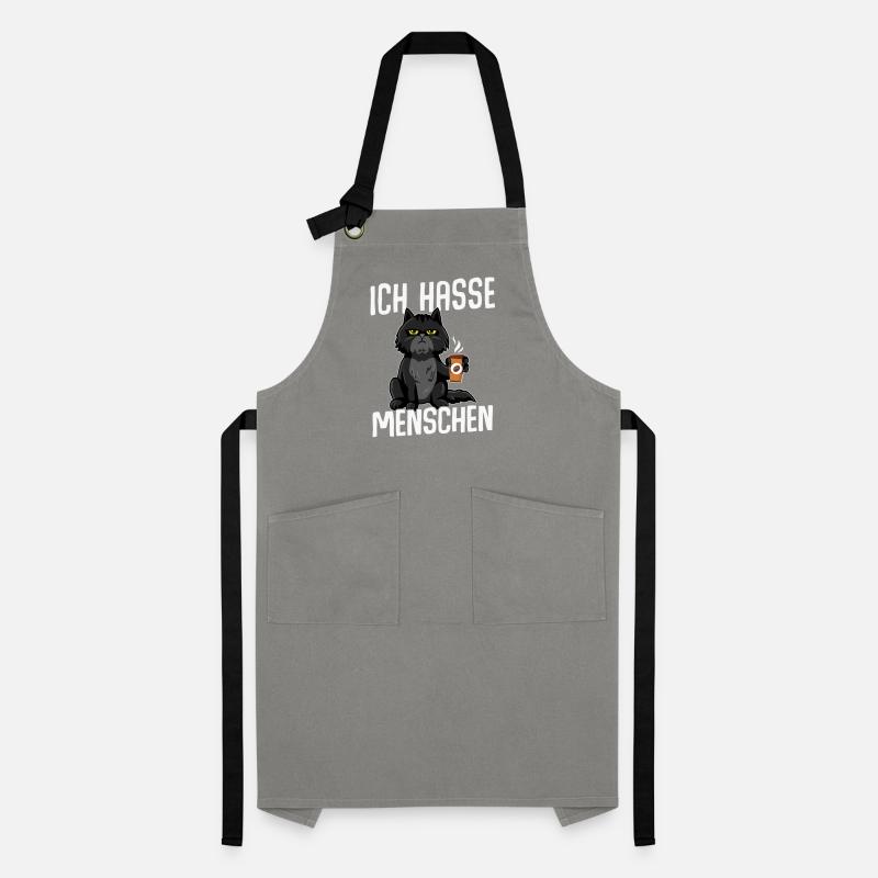 Cat I Hate People BLACK Artisan Apron