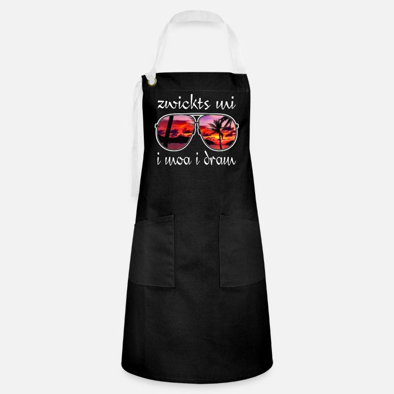 zwickts mi i moa i dram, holiday feeling, dialect - Artisan Apron - black/white