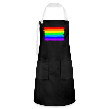 Pride Rainbow Colours / RGB Graffiti Spraypaint - Artisan Apron - black/white - Front - Zoe (177cm)