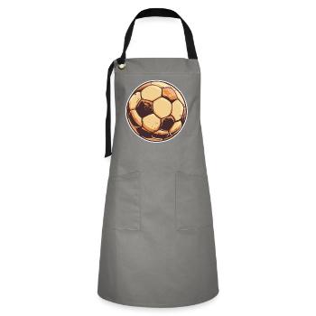 Graphisme rétro football - Tablier contrasté - gris/noir - Devant - Zoe (177cm)