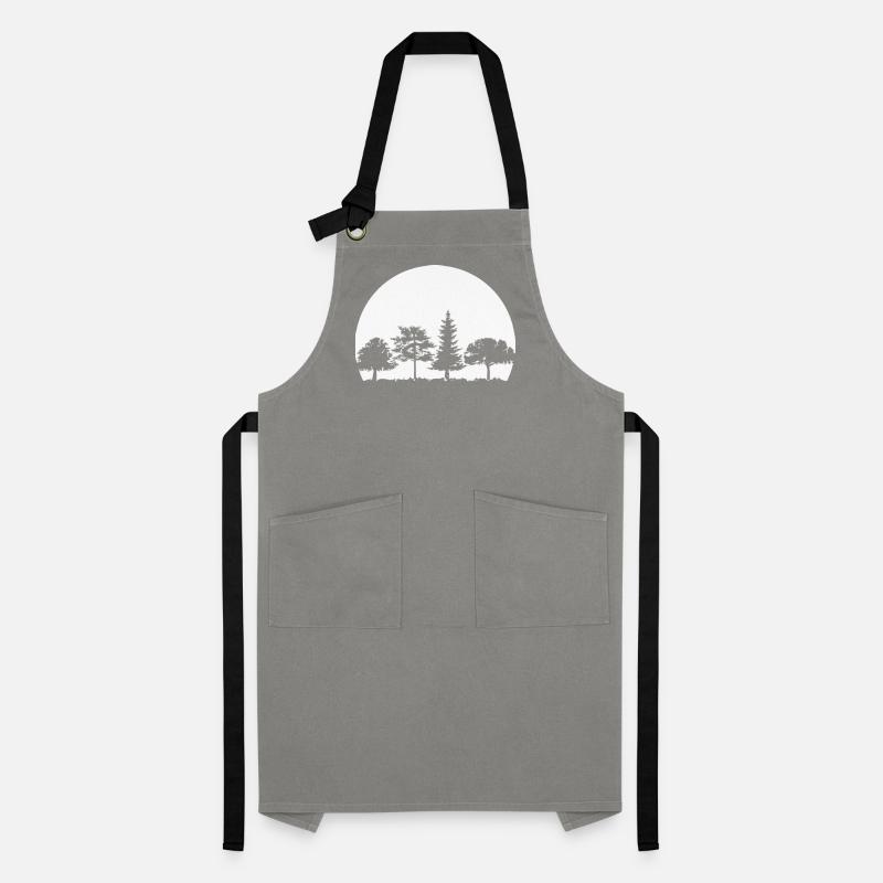 Forest, Moon, Mixed Forest, Nature, Oak, Beech, Birch, Spruce Artisan Apron