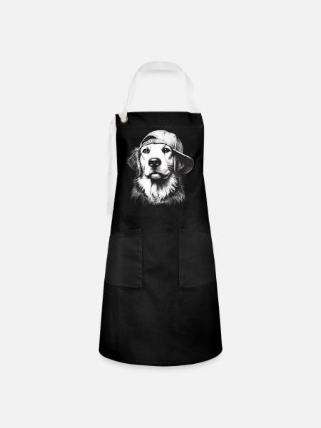 Hund - Kontrastschürze - Schwarz/Weiß