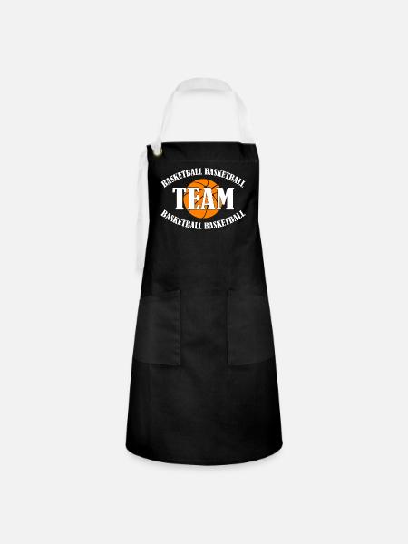 BASKETBALL TEAM - Kontrastschürze - Schwarz/Weiß