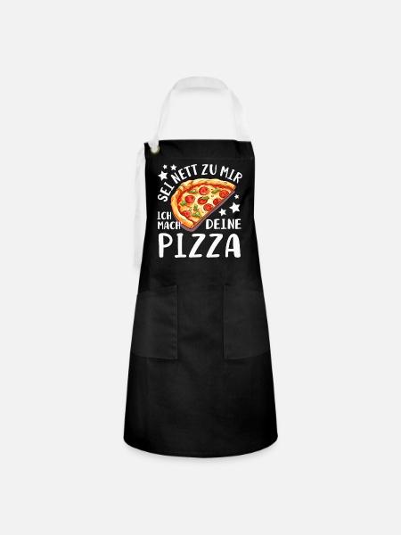 PIzza Bäcker Pizzaiolo - Kontrastschürze - Schwarz/Weiß
