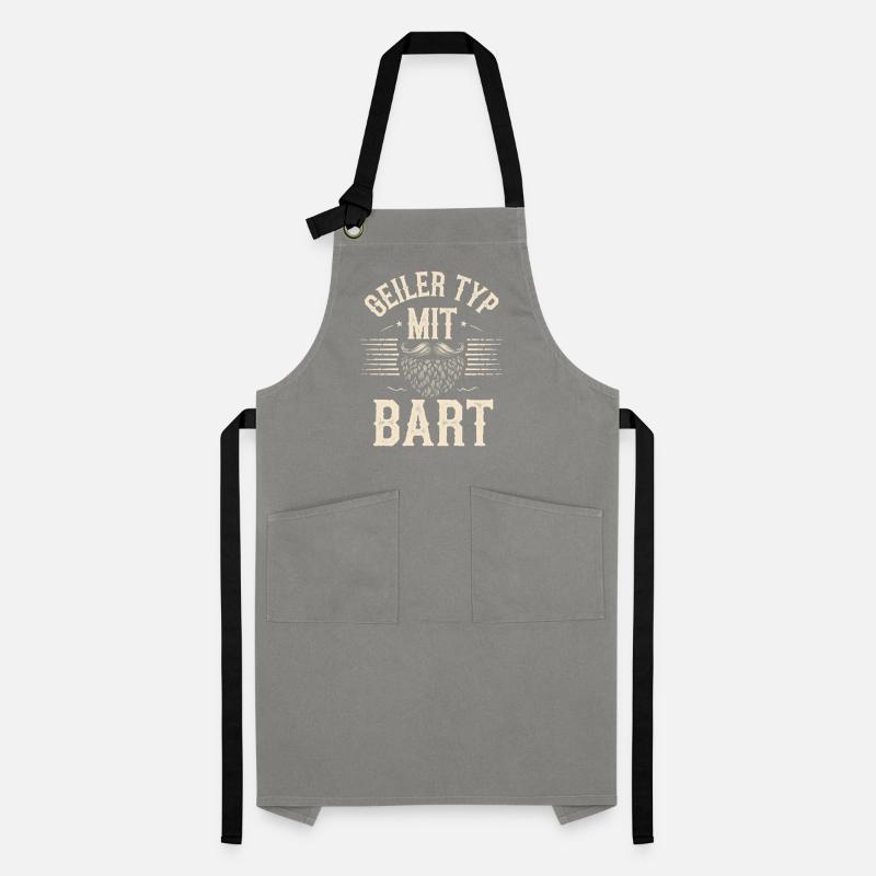 Geiler Typ Mit Bart Bartträger Barbier Vollbart Kontrastschürze
