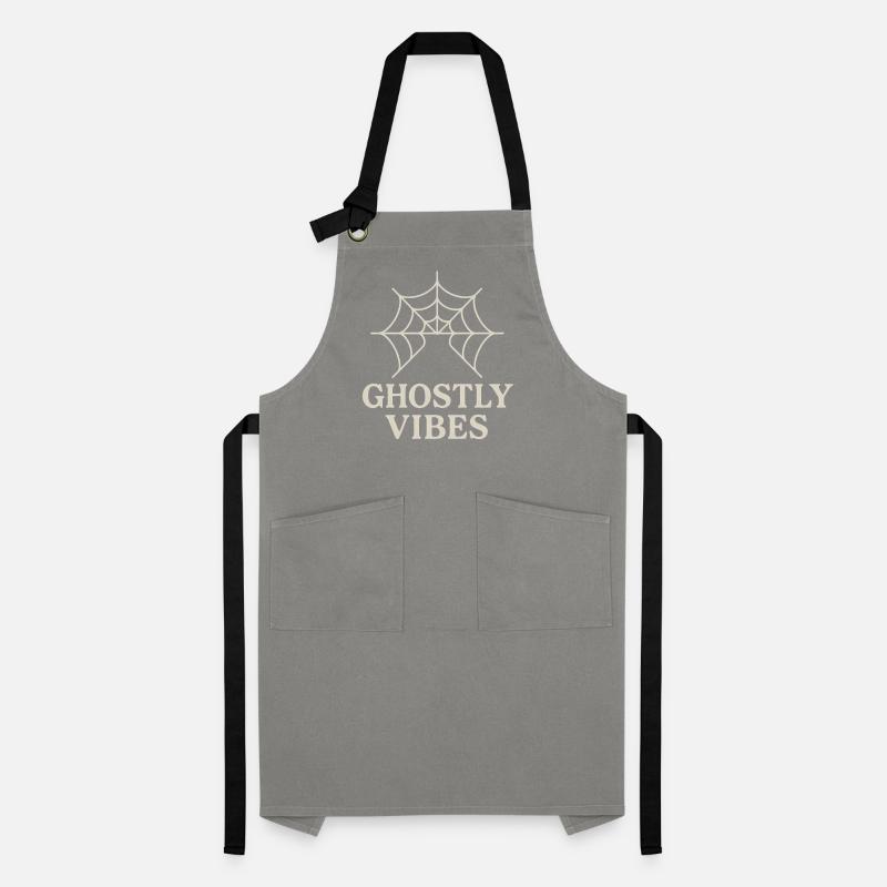 Spider web design with ghostly vibes Artisan Apron