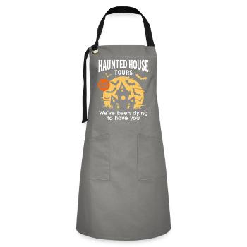 Haunted House Tours - Artisan Apron - grey/black - Front - Zoe (177cm)