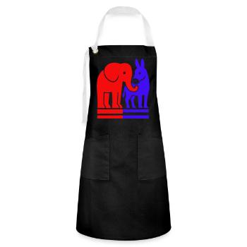 Elephant and Donkey USA - Tablier contrasté - noir/blanc - Devant - Zoe (177cm)