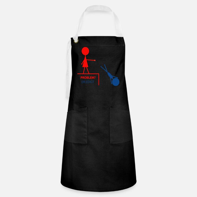 Funny saying – problem? Done! - Artisan Apron - black/white