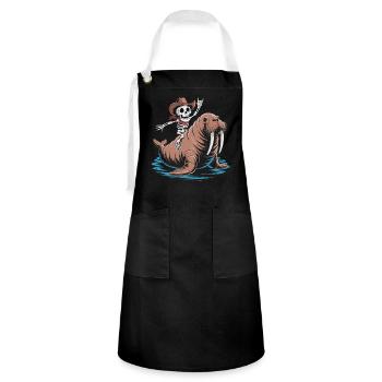 Cow-boy squelette sur morse - Tablier contrasté - noir/blanc - Devant - Zoe (177cm)