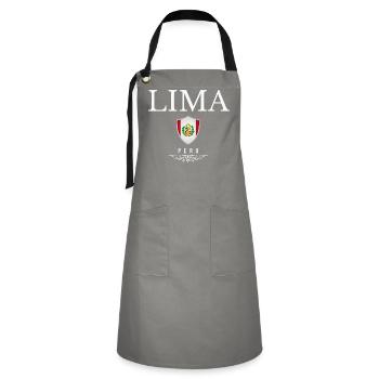 Lima Peru, Lima elegant minimalist design - Artisan Apron - grey/black - Front - Zoe (177cm)