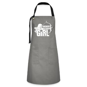 Archery design for archers and courses - Artisan Apron - grey/black - Front - Zoe (177cm)