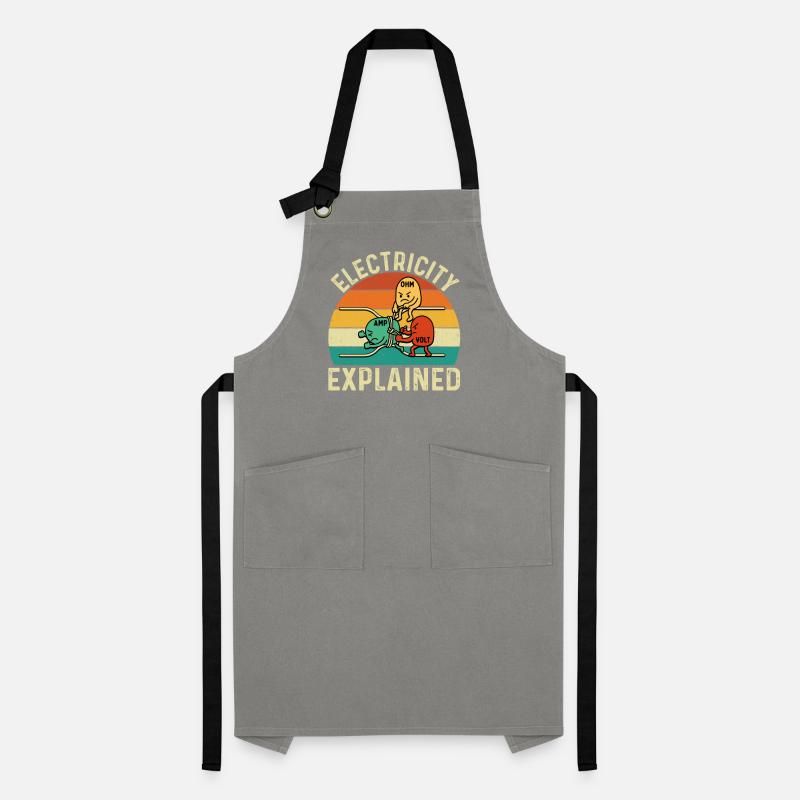 Electricity Explained Funny Engineer STEM Quote Artisan Apron