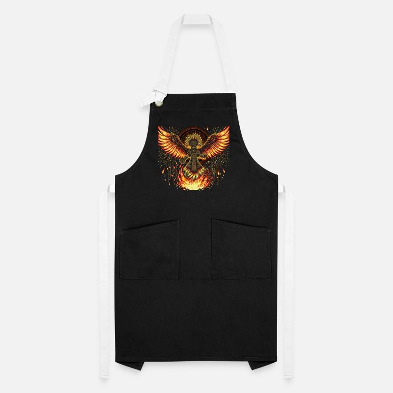 Phoenix Warrior with Flame Wings Aztecs Artisan Apron