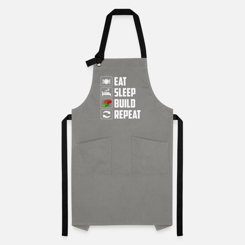 Eat Sleep Build Repeat Brick Builder Block  Artisan Apron