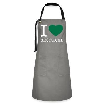 I love kale - Artisan Apron - grey/black - Front - Zoe (177cm)