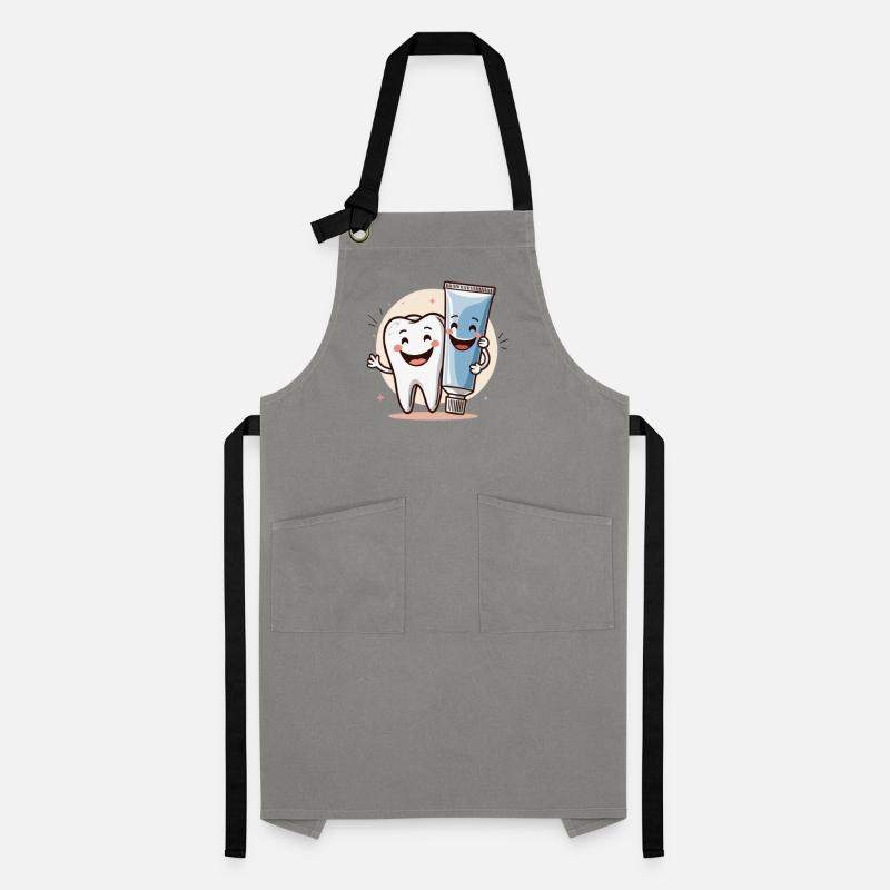 Smiling tooth with toothpaste Artisan Apron