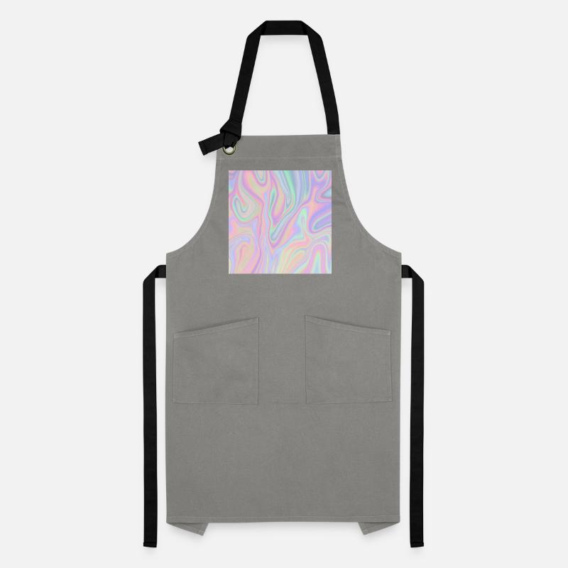 Iridescent Abstract Liquid Pastel Pattern Artisan Apron