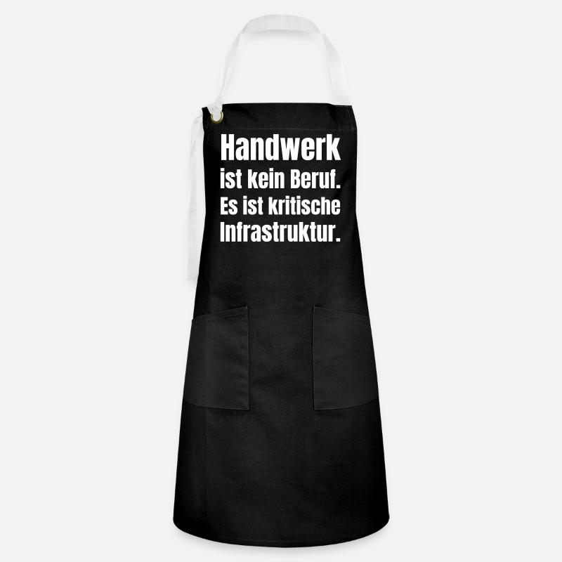 Crafts are critical infrastructure - Artisan Apron - black/white