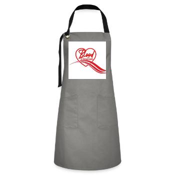 Blood Donation Heart Logo - Artisan Apron - grey/black - Front - Zoe (177cm)