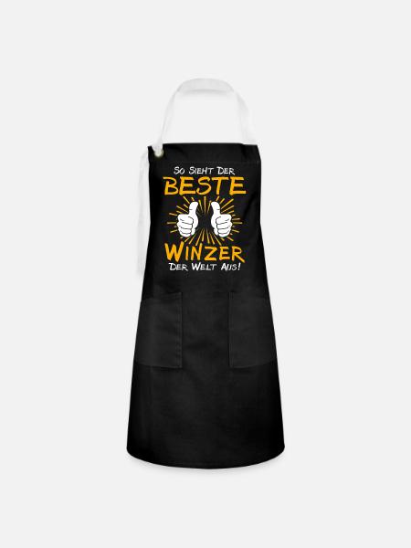 Winzer Geschenkidee - Kontrastschürze - Schwarz/Weiß