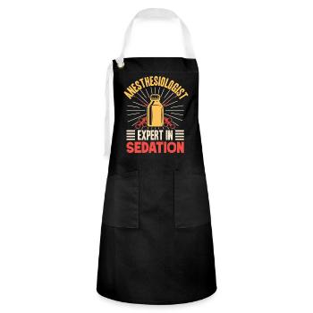 Anesthesiologist Expert In Sedation Anesthesia - Artisan Apron - black/white - Front - Zoe (177cm)