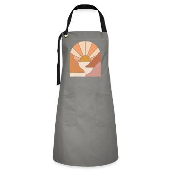 Sunlit Canyon Path - Artisan Apron - grey/black - Front - Zoe (177cm)