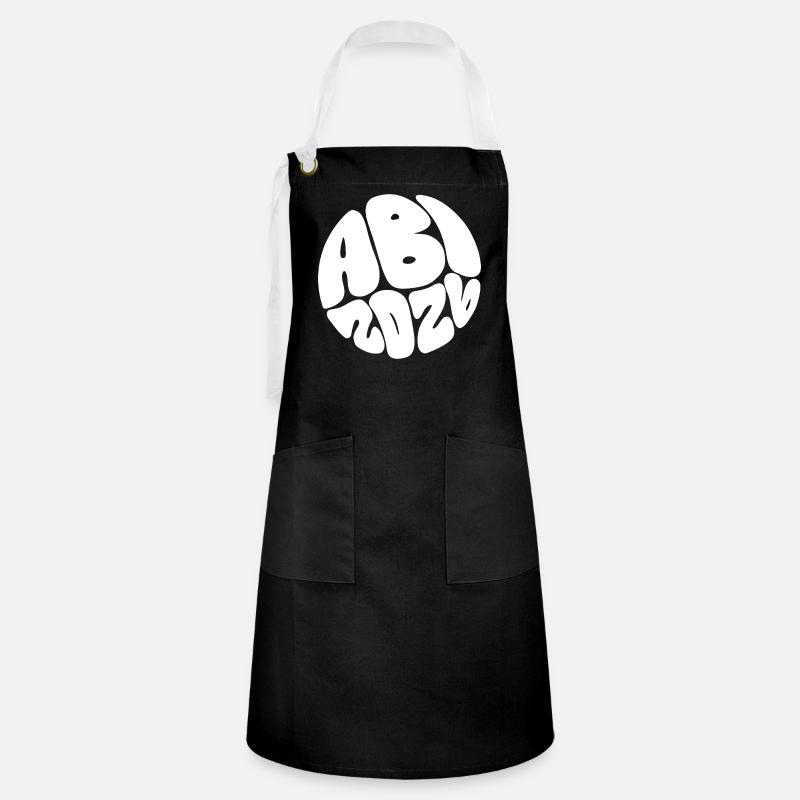 Blob Font Circle Pattern - Artisan Apron - black/white