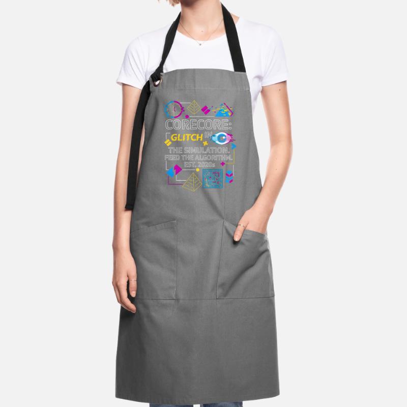 Corecore Glitch Simulation Algorithm Collage Artisan Apron