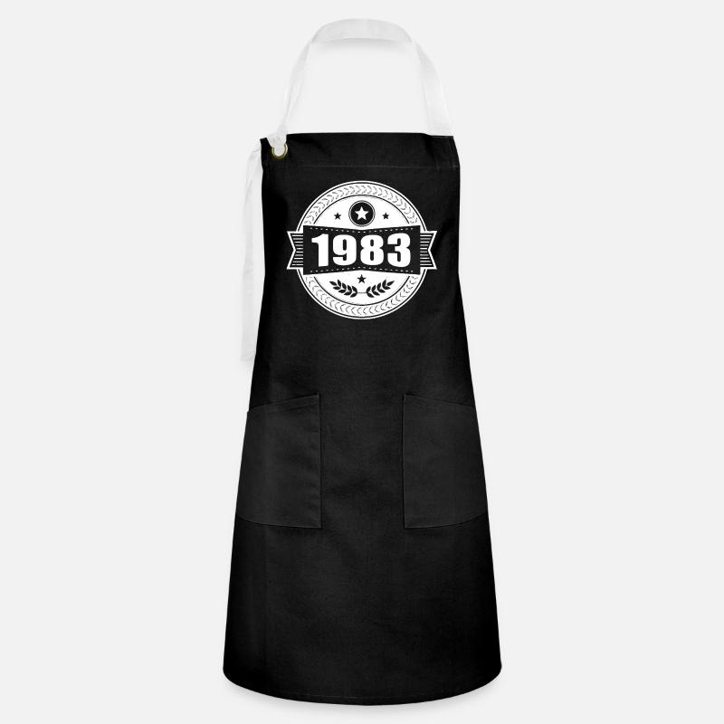1983 Retro Badge - Artisan Apron - black/white