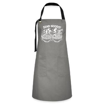 Send Noods – Ramen Edition - Artisan Apron - grey/black - Front - Zoe (177cm)