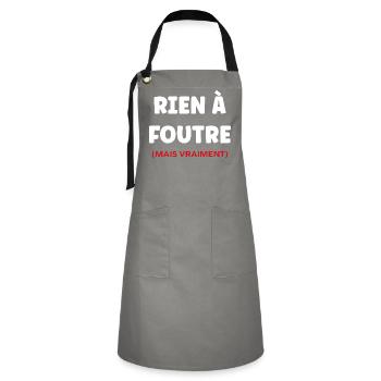 rien à foutre, - Tablier contrasté - gris/noir - Devant - Zoe (177cm)