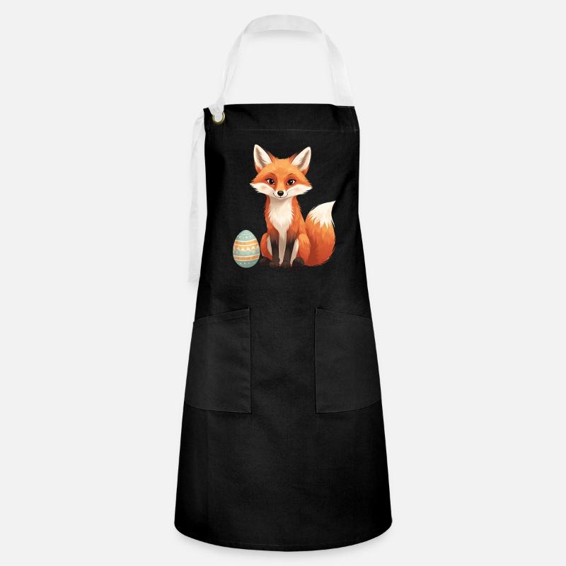Easter fox with soft style - Artisan Apron - black/white
