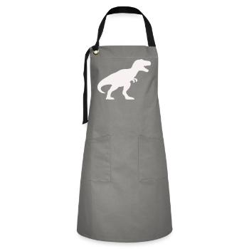 Dino Silhouette Tyrannosaurus Rex - Tablier contrasté - gris/noir - Devant - Zoe (177cm)