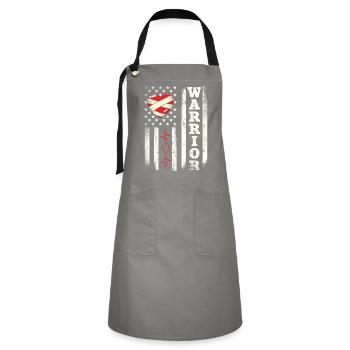 Warrior Heart Attack Survivor Recovery - Artisan Apron - grey/black - Front - Zoe (177cm)