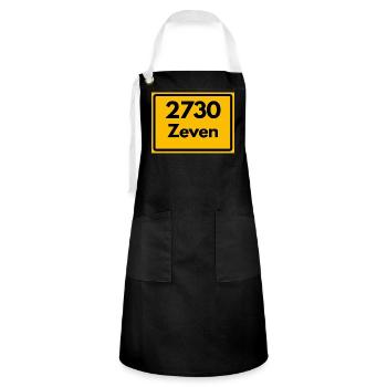 ANCIEN CODE POSTAL RÉTRO 2730 ZEVEN – GEESTHELD - Tablier contrasté - noir/blanc - Devant - Zoe (177cm)